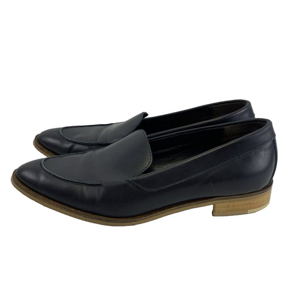 Everlane Modern Loafer Navy Italian Leather Slip On Flats Pointed Toe Womens 9 - Picture 2 of 12